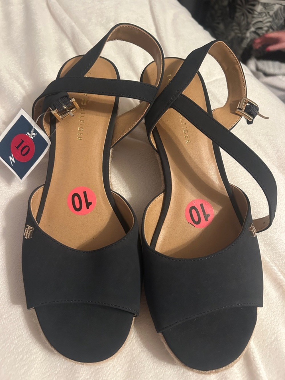 Tommy Hilfiger Navy Open-Toe Slingback Sandals - Women's 10
